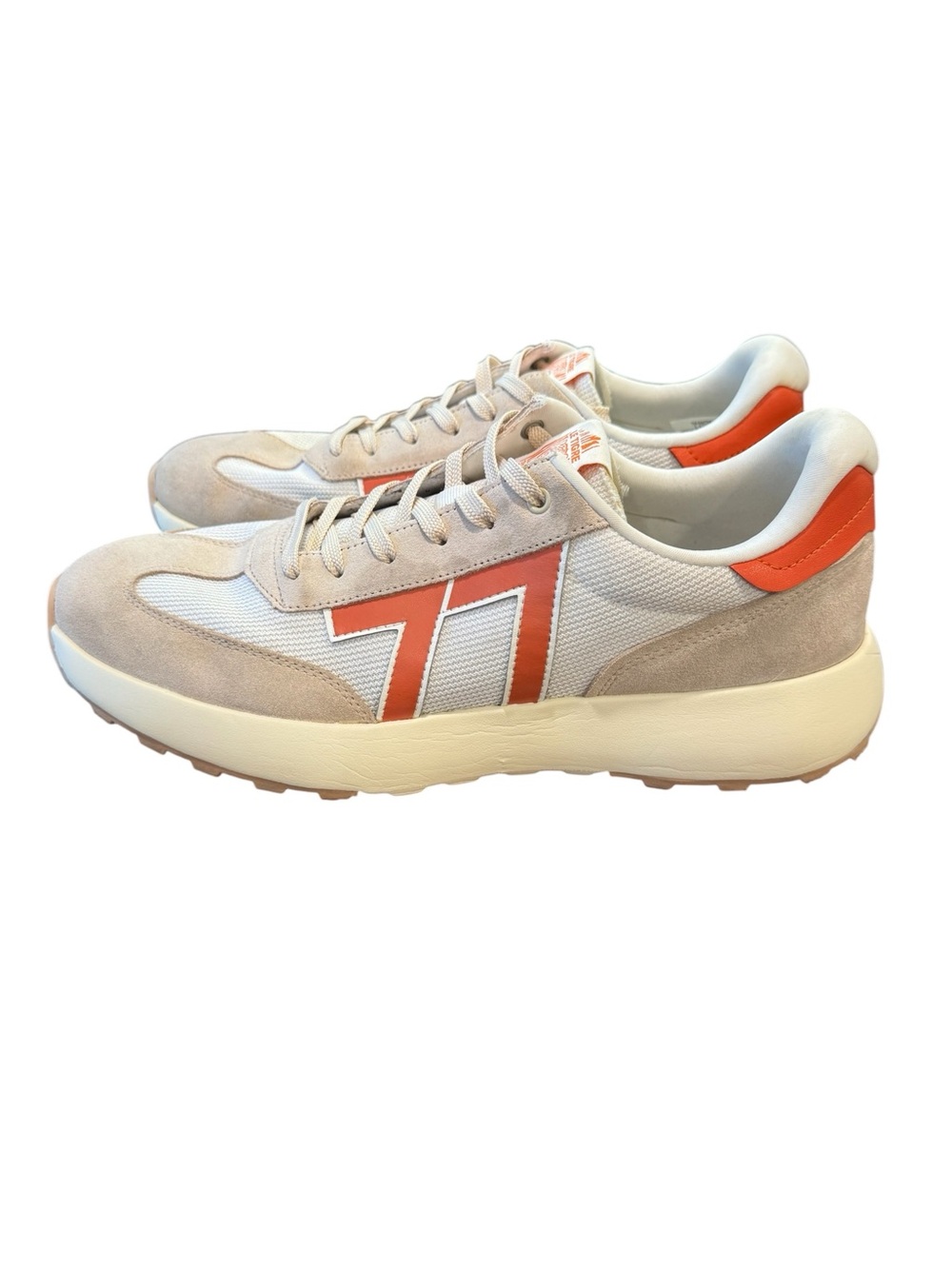 Le Tigre Racer 77 Retro Style Sneakers in Beige and Coral TM-Baxter 11.5 Mens
